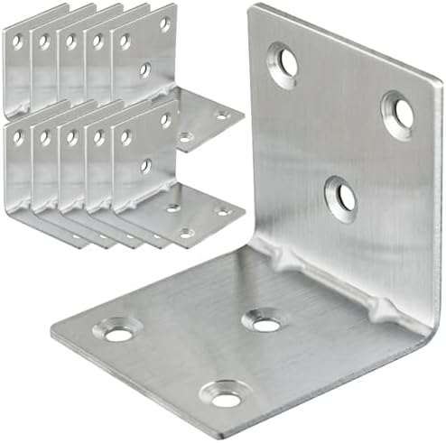 20PCS L Brackets Corner Bracket 2"x2"x2", Heavy Duty Corner Brace for Wood, Right Angle Brackets, 50MM 2Inch Wide 90 Degree Bracket for Wooden Frame Furniture Shelves Chairs