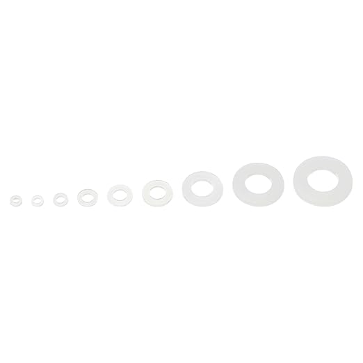 uxcell 765pcs Rubber Flat Washer Gasket Assortment M2-M12, Bolts Spacers 9 Sizes Washers Flat Gasket for Faucet or Plumbing White