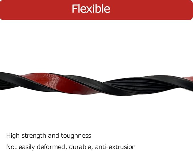 Ribbed Foam Rubber Weather Stripping with Tape 32.8Feet, Self-Adhesive EPDM Rubber Seal Strip for RV, Boat, Auto, Truck, Marine, Garage Doors/Window and Home Application, Black