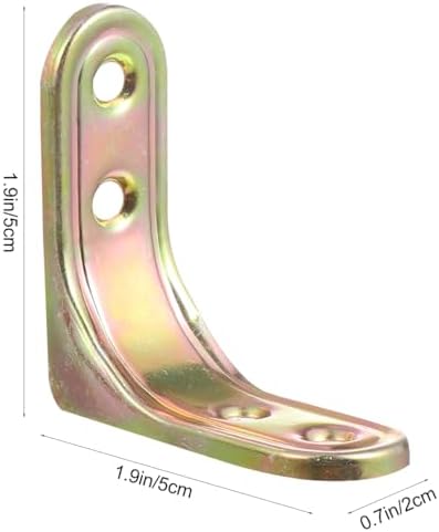 iplusmile 20 Pcs L Brackets for Wood - Golden Small Corner Brace with Countersunk Holes - Heavy Duty 90 Degree Angle Brackets for Shelves, Cabinets, Chairs & Furniture Repair