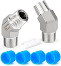 TAISHER 2pcs 304 SS 45 Degree Elbow 1/4"MNPT Forged Pipe Connector