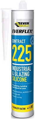 Everbuild 225STEEL 310ml Brushed Steel Industrial and Glazing Silicone Sealant