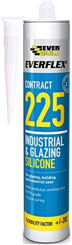 Everbuild 225STEEL 310ml Brushed Steel Industrial and Glazing Silicone Sealant