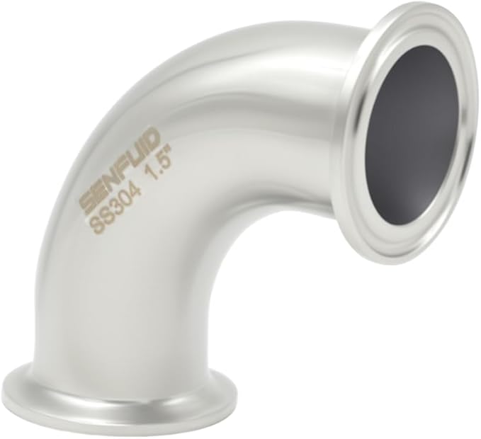 1.5 tri clamp 90 degree elbow Sanitary 38mm Pipe OD Fitting SS304 Ferrule Tri Clamp with 2 Silicone Gaskets