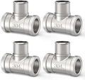 ChillWaves 304 Stainless Steel Pipe Fitting, Male Branch Tee 3/4" NPT Female x 3/4" NPT Male x 3/4" NPT Female Thread Adapter(4-PACK)