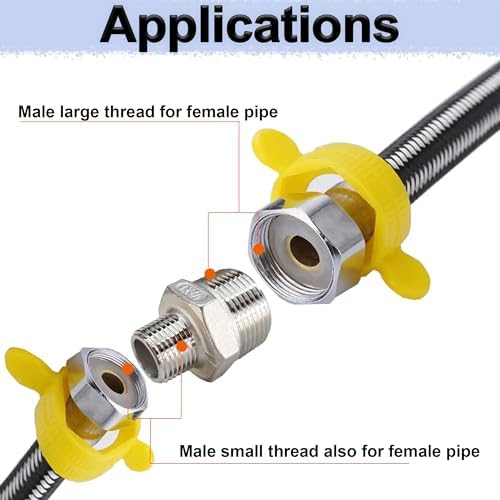 2pcs 3/8" x 1/4" NPT Male Pipe Fitting Reducer Nipple Adapter
