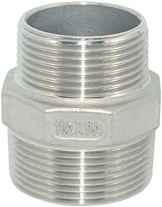 1-1/2" x 1-1/4" Male Threaded Reducing Nipple Fitting/Adapter,Stainless Steel SS304 NPT Pipe Hex Reducer