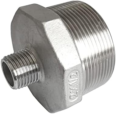 2" x 1/2" Male Hex Nipple Threaded Reducer Connector Pipe Fitting Adapter,Stainless Steel 304 NPT