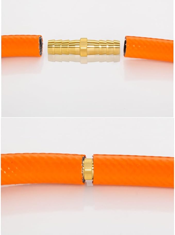 8PCS Brass 3/4"OD Barb Splicer Mender Hose Barb Fitting Straight 2-Way Union Garden Hose Repair Fittings for Water/Oil/Gas