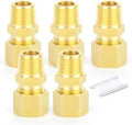 GASHER 5PCS Brass Compression Tube Pipe Fitting Connector, 5/8" Tube OD x 1/2" NPT Male Connector