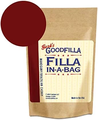Wood Grain Filler & Putty Powder - Innovative Formula - Filla-In-A-Bag - Mahogany - 4 oz By Goodfilla | Repairs, Finishes & Patches | Paintable, Stainable, Sandable & Quick Drying | Zero Waste