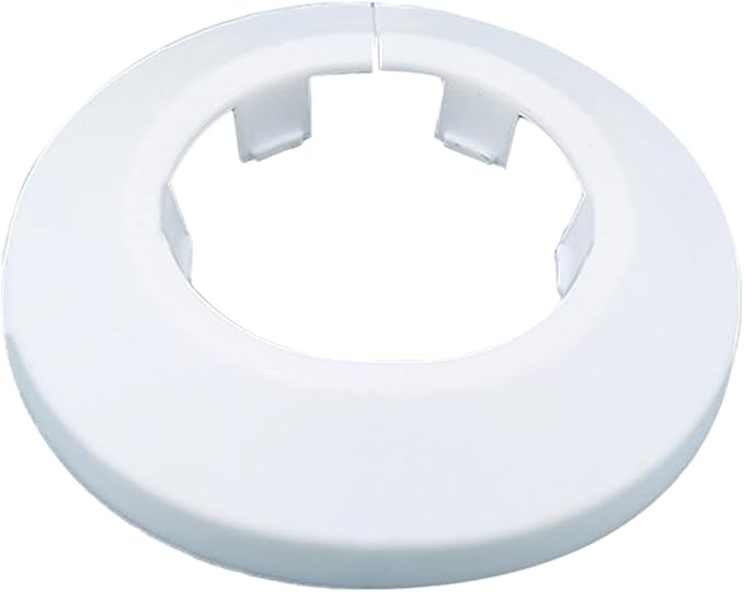 32mm Pipe Cover Decoration; Fit 1.26" Outer Diameter Pipe/Hole; White PP Plastic Escutcheon Collar; Snap-on Water Escutcheon Plate for Bathroom Kitchen Wall Tube Decor 1Pc