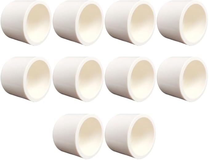 10 Pcs 1/2" White PVC Pipe End Cap Plug Adapter, 1/2" PVC End Cap Fittings for DIY Furniture Shelf Garden Support Structure