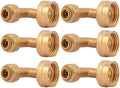 SharkBite 1/4 Inch (3/8 Inch OD) x 3/4 Inch 90 Degree Dishwasher Elbow, Female Thread, Pack of 6, Push to Connect Brass Plumbing Fitting, PEX Pipe, Copper, CPVC, PE-RT, HDPE, U2276LF
