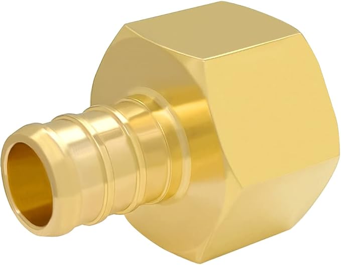 Hooshing 12PCS Pex 1/2 Inch x 1/2 Inch Female NPT Adapter Brass Crimp Fitting