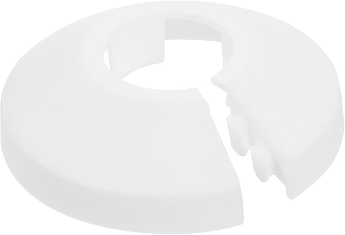 uxcell Escutcheon Plate, 1Pcs 16mm - Fit 0.63" Outer Diameter Split Pipe Flange Water Pipe Cover Collar Decoration, PP Plastic Plumbing Cover Plates (White)