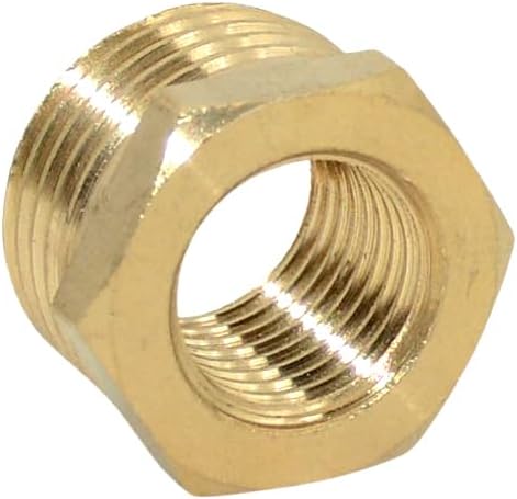 2pcs 1/4" NPT Male To 1/2" NPT Female Brass Reducer Thread Hex Bushing Brass Threaded Pipe Fitting,Hex Reducing Convert Adapter Pipe Fitting (1/4"*1/2")