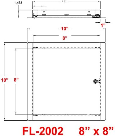 Premier 8x8 Universal Steel Flush Access Panel Door with Screwdriver Latch, White Prime Coat Finish, Wall or Ceiling Mounted Access Door for Drywall, Plumbing, Electrical, FL-2002