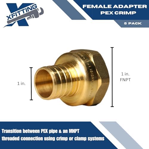 5 Pack XFITTING 1 inch Pex x 1 inch Female NPT Adapter, 1" Pex FNPT Adapter