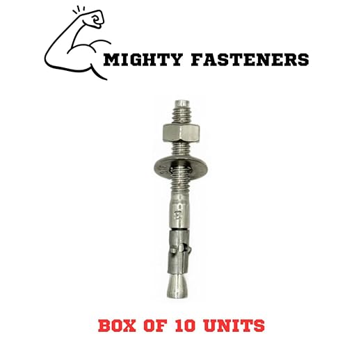 Premium 316 Stainless Steel Wedge Anchor, 1/4"-20 X 2-3/4" – Heavy Duty Corrosion Resistant Fastener for Concrete and Masonry Applications 10 Pack