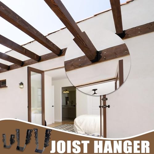 20 PCS 2x4 Joist Hanger,Black Powder-Coated,18 Gauge Galvanizing Face Mount
