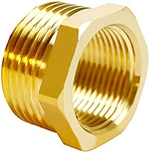 Joywayus Brass Reducing Hex Bushing 1/2" NPT Female x 3/4" G Male