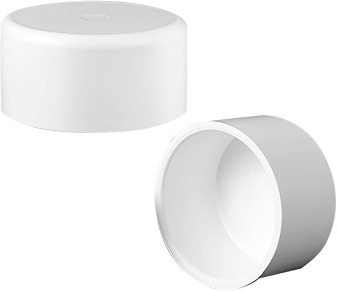 2 Pack 3" PVC Pipe End Cap Fitting,Schedule 40, 3 inch PVC Pipe End Cap Plug Adapter for Cold Water Supply Lines,Garden Irrigation&DIY Garden Shelf, White.