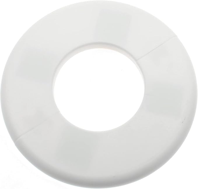FDXGYH 2 Pcs ID 3.0 Inch ABS Wall Split Flange Self-Adhesive tape Round Escutcheon Plate Cover for Water Pipe Faucet Decoration Accessories [White]