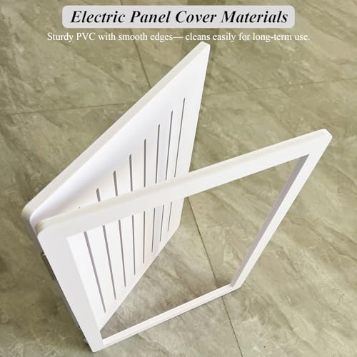 Farmhouse Style Electrical Panel Cover - Decorative & Durable Plastic Fuse Box Lid (9.8x7.9 inches) - Stylish Ventilated Circuit Breaker Protector for Home Decor