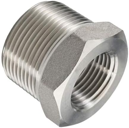 Beduan Stainless Steel Reducer Hex Bushing, 1-1/4" Male NPT to 3/4" Female NPT, Reducing Cast Pipe Adapter Fitting