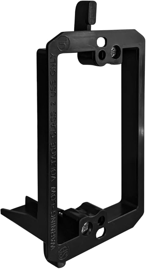 1 Gang Low Voltage Mounting Bracket for Passing Though Telephone Wires, Network Cables, HDMI, Coaxial, Speaker Cables, TVCable, Pack of 12, Black, 24 Screws and Cutting Template Included