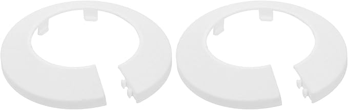 uxcell Escutcheon Plate, 1Pcs 50mm - Fit 1.9" Outer Diameter Split Pipe Flange Water Pipe Cover Collar Decoration, PP Plastic Plumbing Cover Plates (White)
