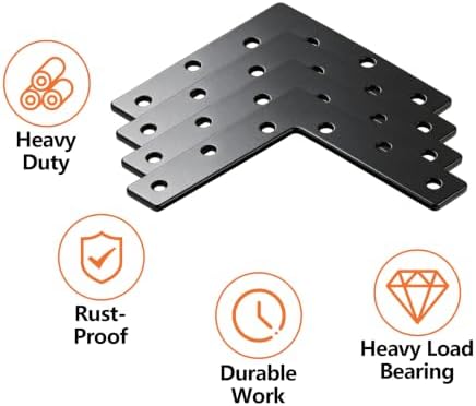 Flat Bracket Repair Corner Brace,6 PCS,L-Shape 4.72x4.72x0.87