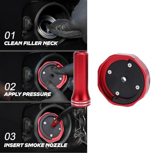 Keenso Gas Tank Cap, Gas Cap Adapter for Automotive Leak Testing with EVAP Smoke Machine Leak Detector Pipe Compatible with All Vehicles Fuel Tank Filler Necks