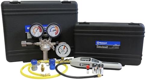 Mastercool 53551 Automotive A/C Tracer Gas Leak Detection Kit, 95% Nitrogen / 5% Hydrogen System, Includes 55975 IntellaSense III Detector, R134a & R1234yf Compatible