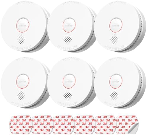 SITERLINK Smoke Detectors with 9V Replaceable Battery GS509A 6 Pack