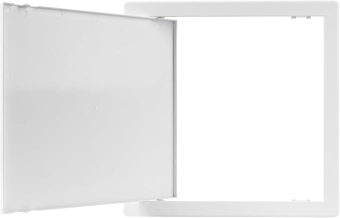 12 x 12 Inch White Access Panel – ABS Plastic Rectangular Wall & Ceiling Access Door for Plumbing Electrical HVAC – Easy Install Indoor Panel for Drywall, Home Improvement and Maintenance