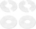PATIKIL Wall Split Flange 85mm / 3.3" OD, 4 Pcs Round Escutcheon Plate Cover PPR Plumbing Cover Plates with Self-Adhesive Tape for 26.5mm / 1" Dia Water Pipe Faucet, White