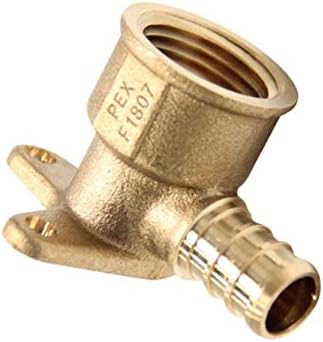 25-Pack EFIELD Pex Crimp 1/2 Inch x 1/2 Inch Female NPT Drop-Ear Elbow Brass Fittings, ASTM F1807,(PEX1807260)