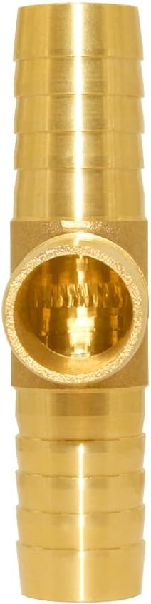 3PCS Solid Brass 1/2"OD Barb Tee Splicer Mender Hose Barb Fitting 3-Way Union Intersection for Water/Oil/Gas