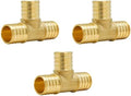 SUNGATOR 3-Pack 1 Inch PEX Tee, Brass PEX T Fittings 1"