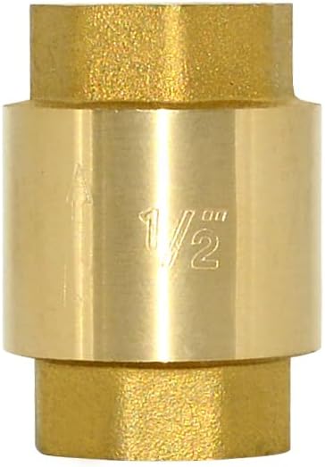 DAN SPEED Brass Check Valve,Female Thread Spring Check Valve,One Way Horizontal Check Valves for Backflow Prevention,Well, Pump, Tank ((DN15) 1/2'')