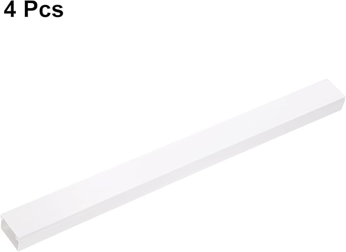 HARFINGTON 4pcs Cord Hider Wall 15inx1.18inx0.8in (LxWxH) PVC Cable Cover Self Adhesive Wire Hider Wall Mounted TV Cable Raceway for Cables Management (60in Total Length),White