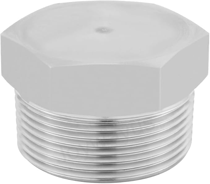Joywayus Soild Stainless Steel Outer Head Hex Thread Socket Pipe Plug Fitting 1-1/2" NPT Male