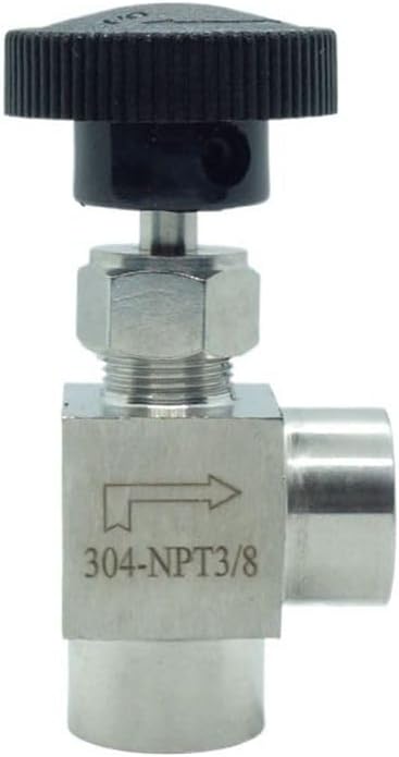 1 Piece Stainless Steel 304 Instrument Gas Angle Needle Valve 3/8" NPT Female x 3/8 NPT Female