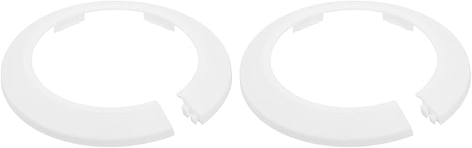 uxcell Escutcheon Plate, 1Pcs 90mm - Fit 3.5" Outer Diameter Split Pipe Flange Water Pipe Cover Collar Decoration, PP Plastic Plumbing Cover Plates (White)