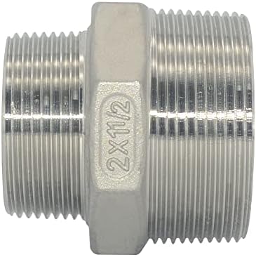 DAN SPEED 1-1/2"x1/2"Male Hex Nipple Threaded Reducer Pipe Fitting Stainless Steel 304 NPT… (2"*1-1/2")