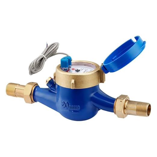 Watflow DN20 Water Meter 3/4" NPT, ISO 4064 Certification Cubic Water Flow Meter with Pulse Output, Cold Water Meter, for Garden/Home/Apartment, Horizontal Install.