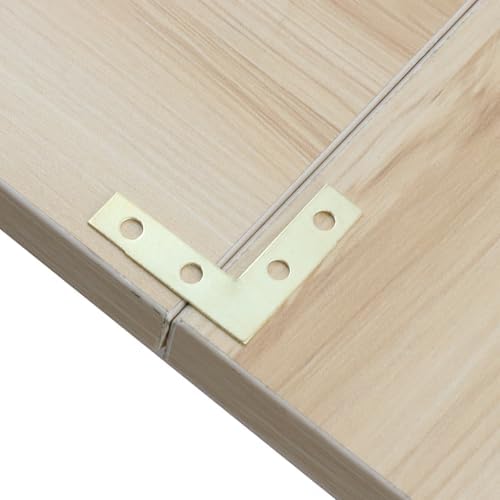 Wealrit 40PCS Gold L Flat Shape Braces Corner Bracket,1.46" Support Brace