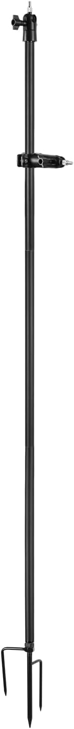 Holicfun 2-in-1 Ground Stake Mount Stand for Outdoor Security Cameras and Solar Panels, Universally Compatible with Ring, Blink, Google Nest, Eufy, Arlo, Wyze, SimpliSafe, and More (Black)